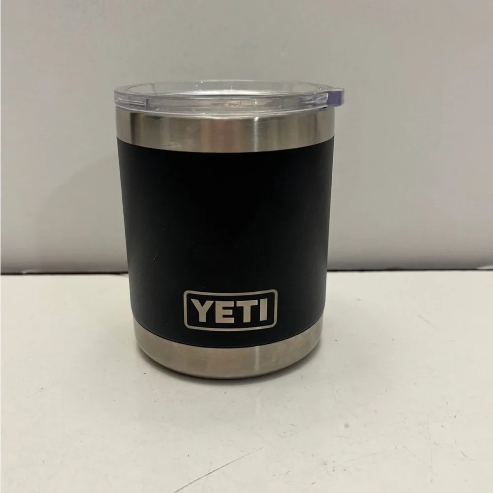Yeti Black Stainless Lowball Tumbler with Clear Lid